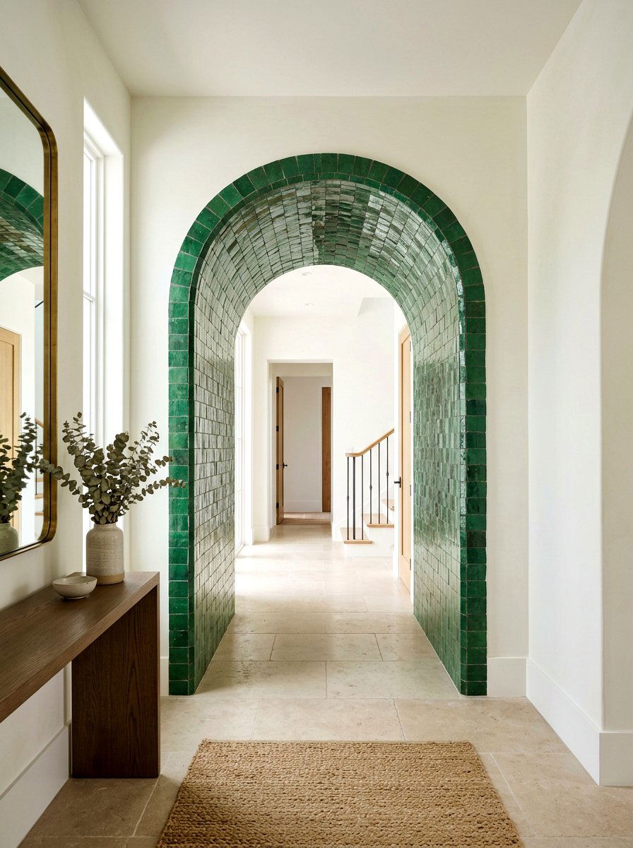 Tiled Archway Surround - 30 arched doorway entry ideas