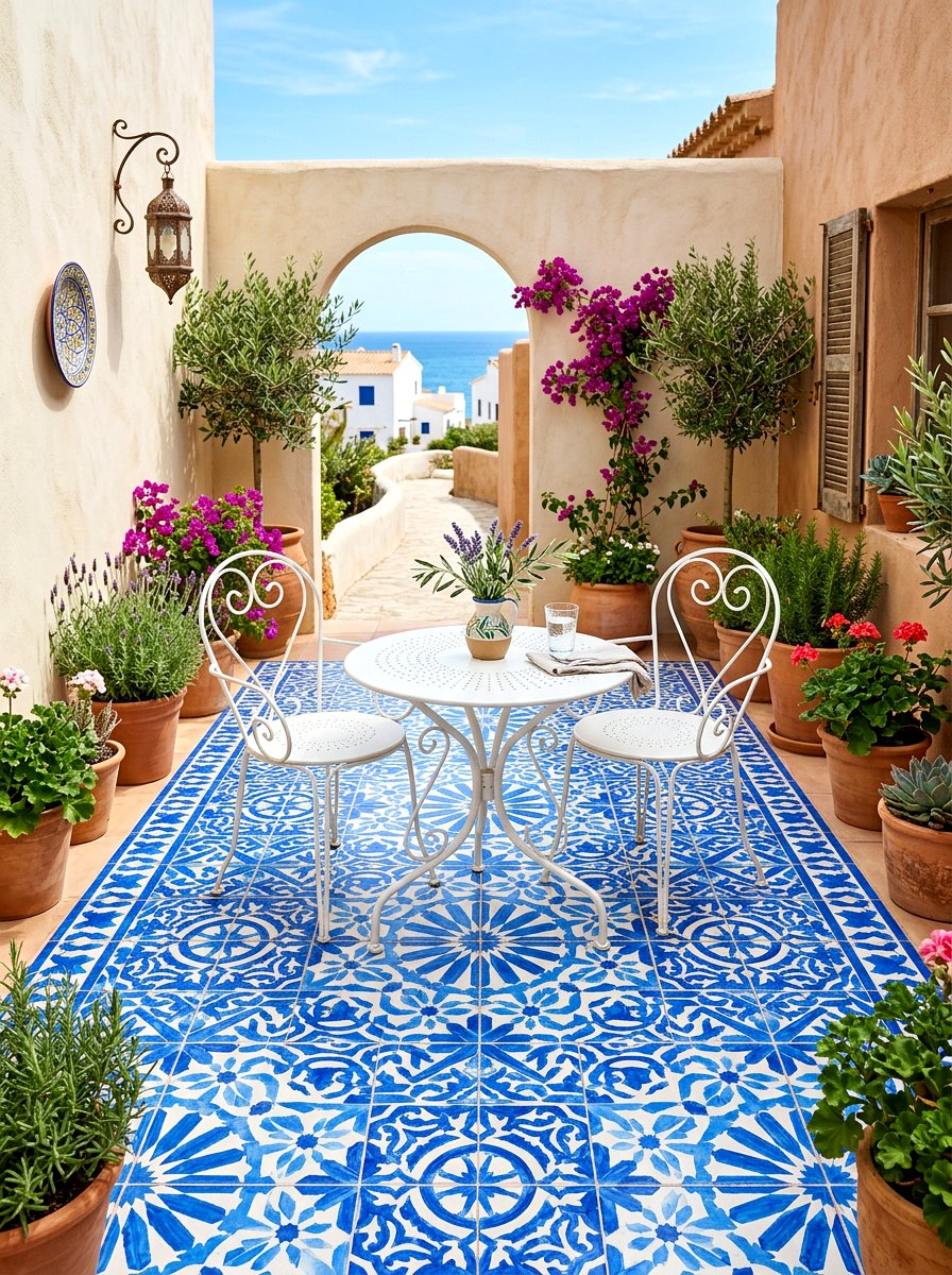 Tiled Bistro Patio Floor - 30 bistro patio ideas