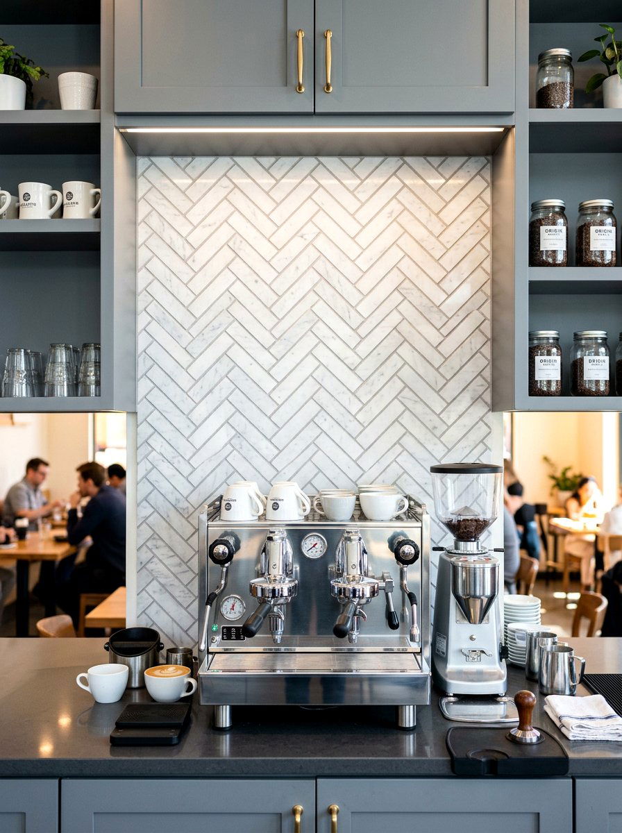 Tiled Coffee Bar Backsplash - 30 kitchen coffee bar ideas