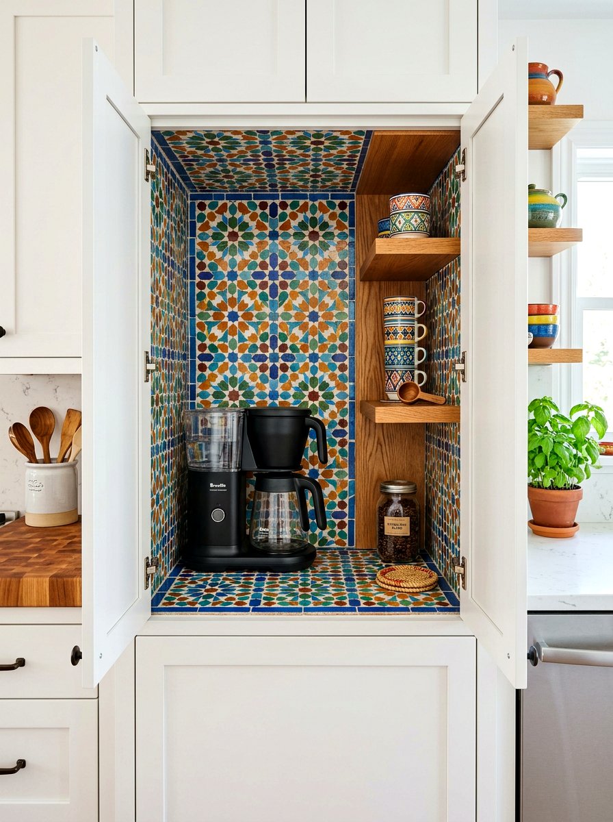 Tiled Interior Appliance Garage - 30 appliance garage coffee station ideas