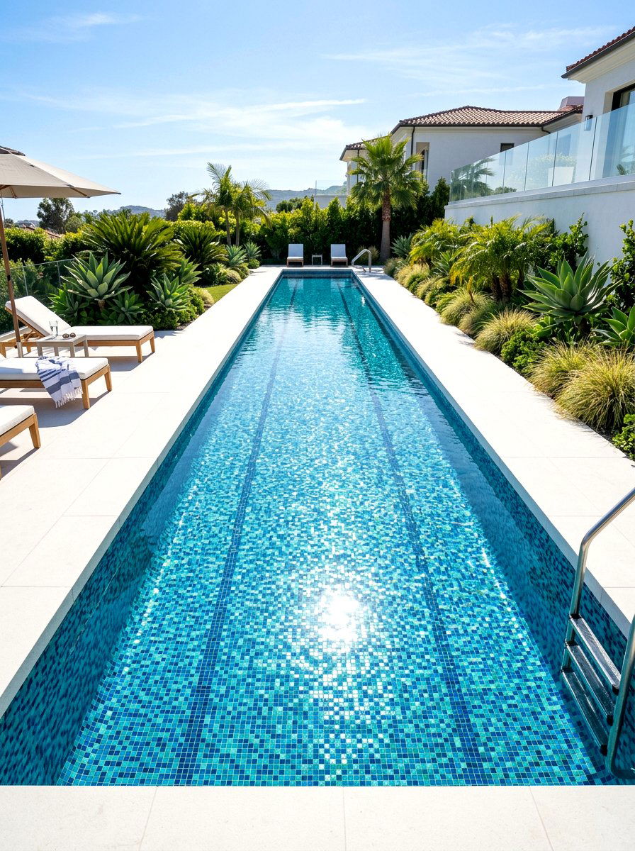 Tiled Lap Pool - 30 narrow pool ideas