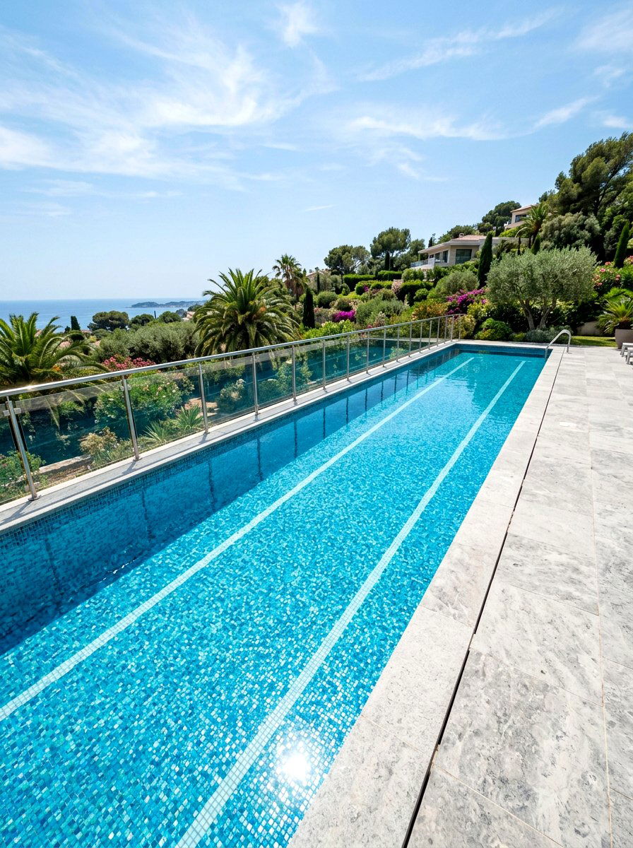Tiled Lap Pool - 30 lap pool backyard ideas