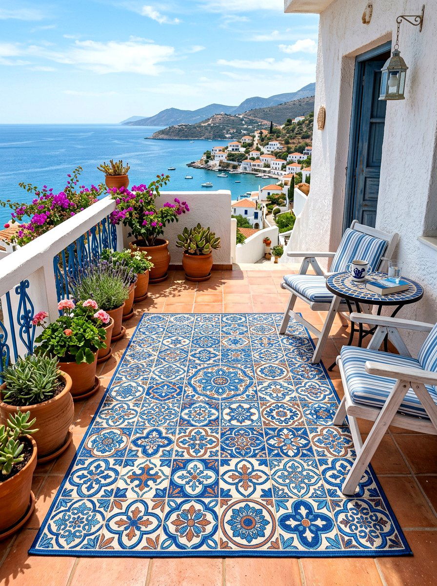 Tiled Pattern Rug - 30 balcony rug ideas