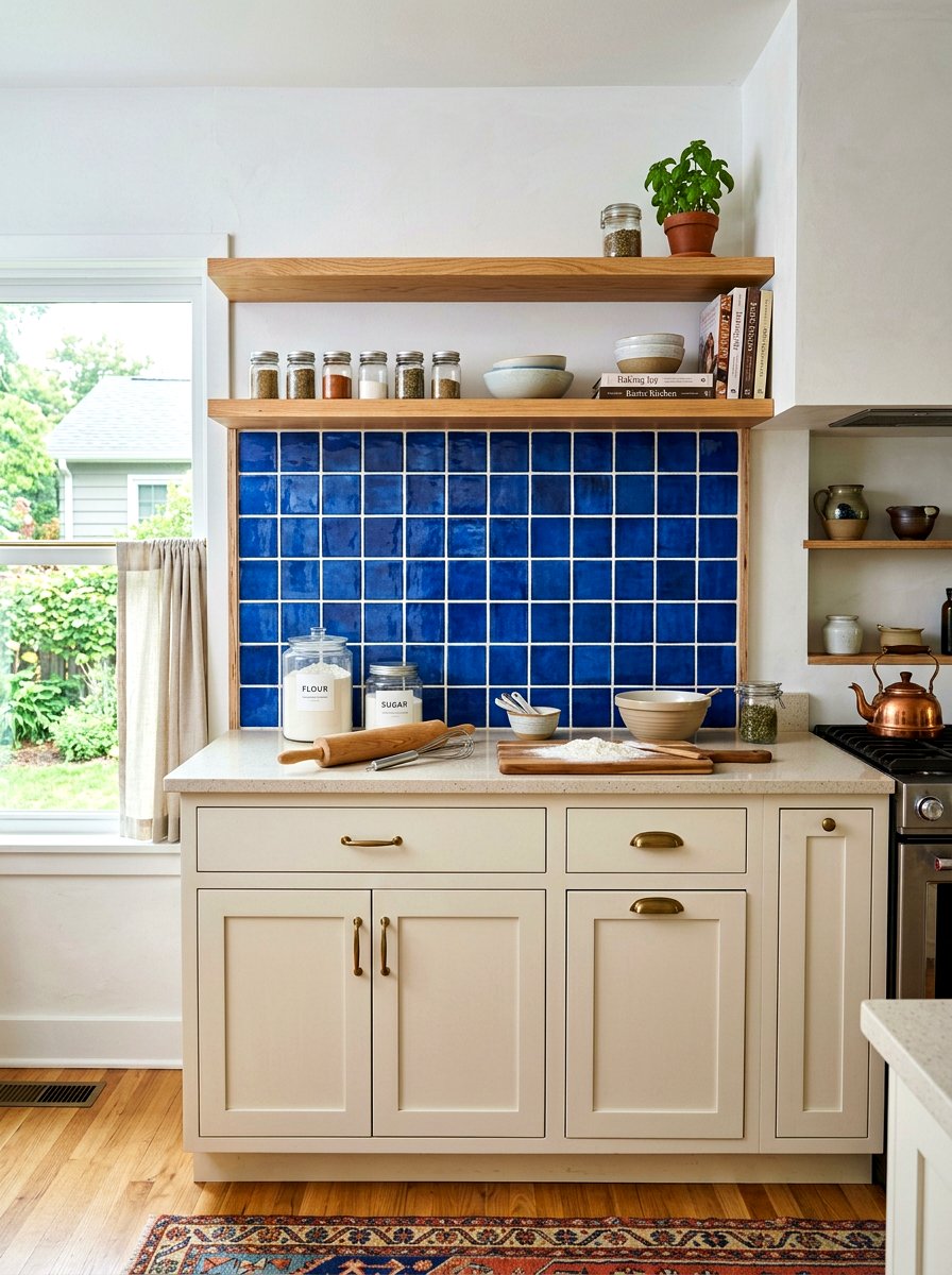 Tiled Plywood Panel - 30 temporary backsplash ideas