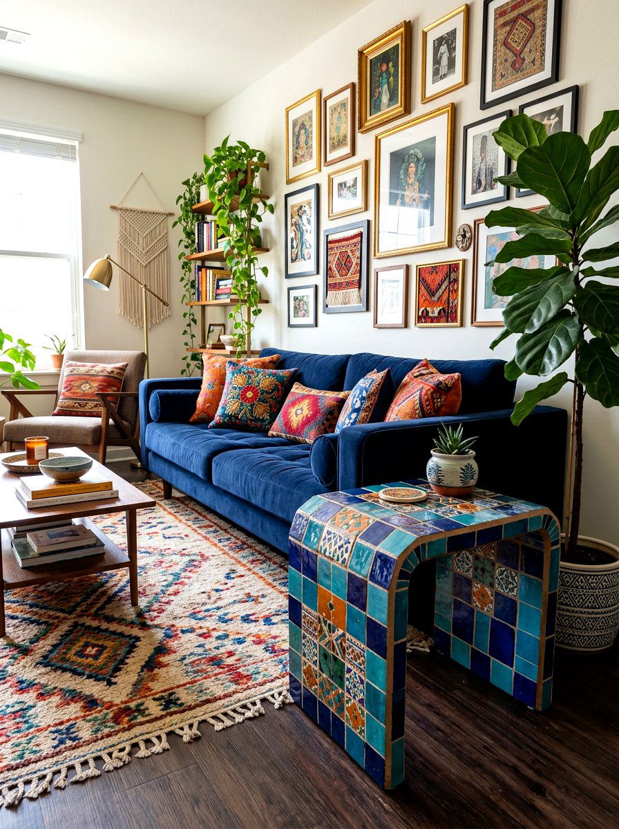 Tiled Waterfall Side Table - 30 waterfall side table ideas