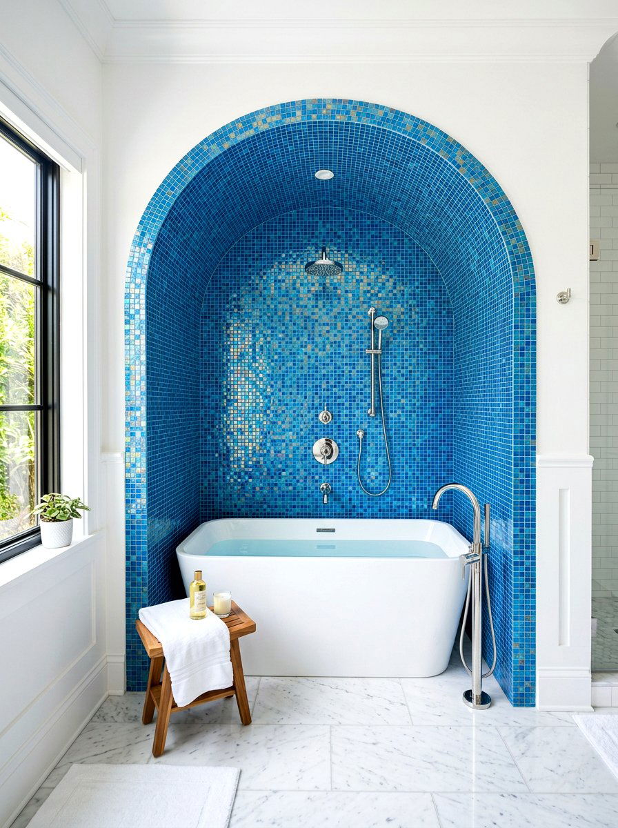 Tiled arched tub nook - 30 tub nook bathroom ideas