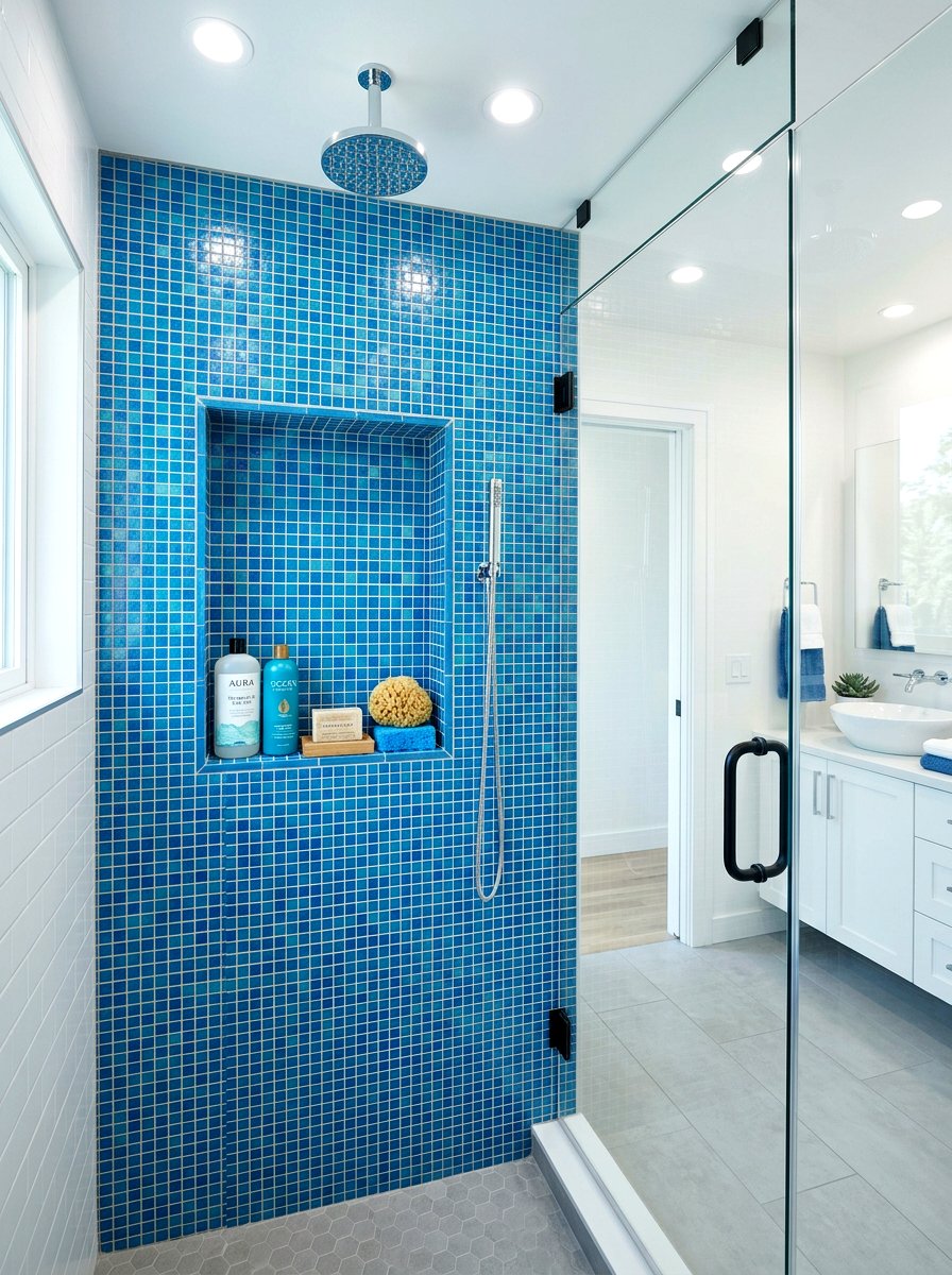 Tiled bathroom storage niche - 30 recessed medicine niche ideas
