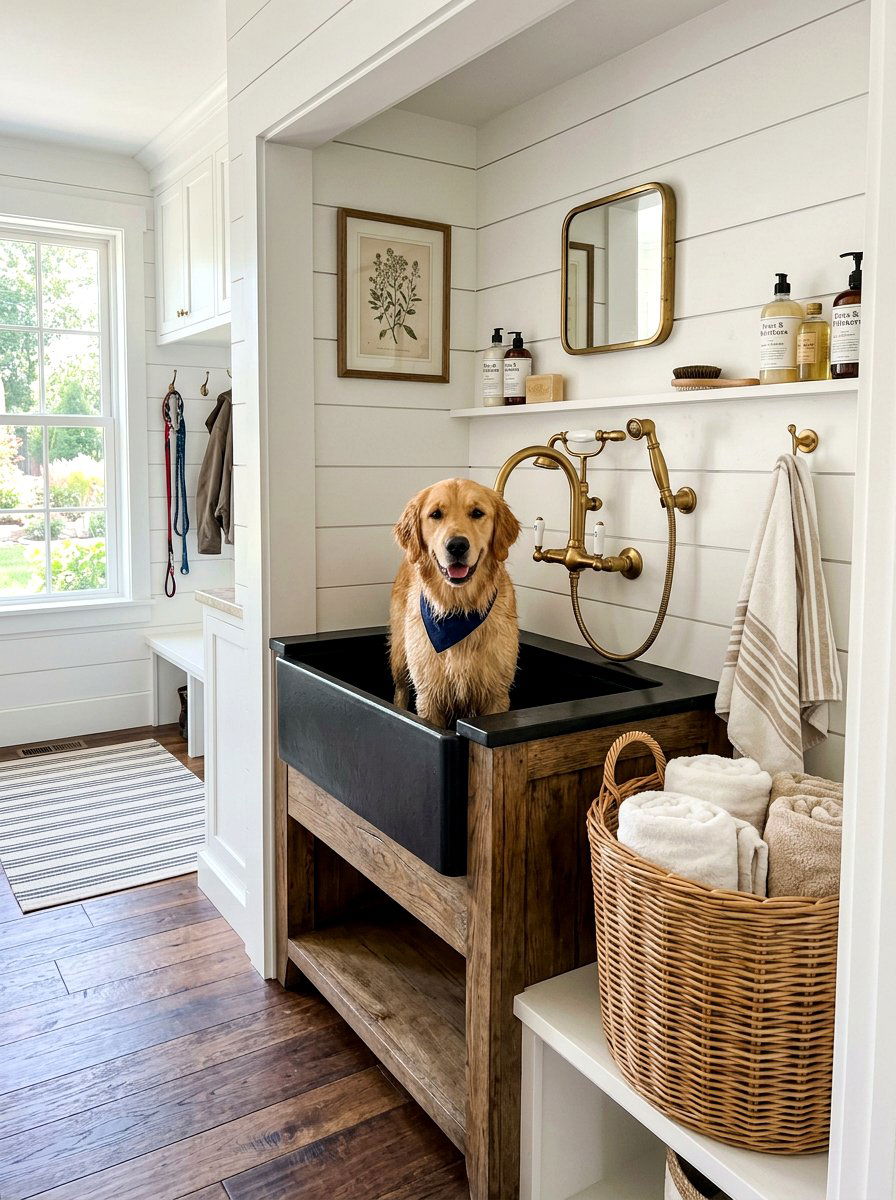 Tiled dog shower - 30 dog washing station ideas
