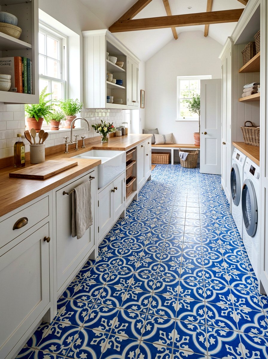 Tiled floor scullery - 30 scullery kitchen ideas