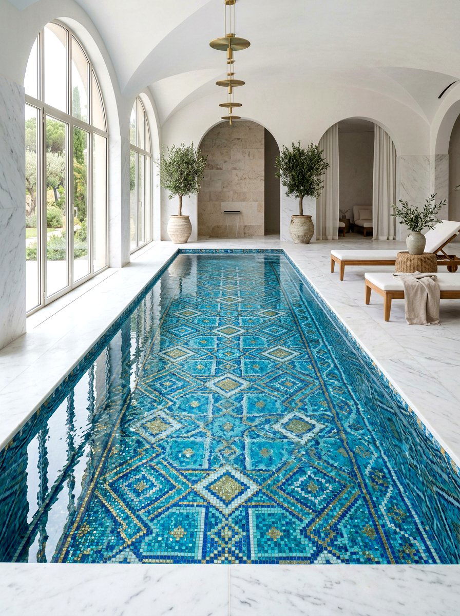 Tiled mosaic pool - 30 modern pool ideas