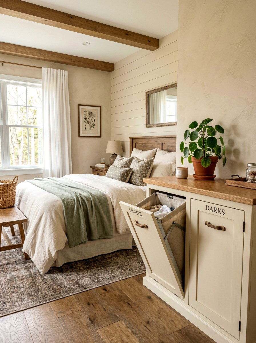 Tilt Out Hamper Cabinet - 30 hidden hamper apartment ideas
