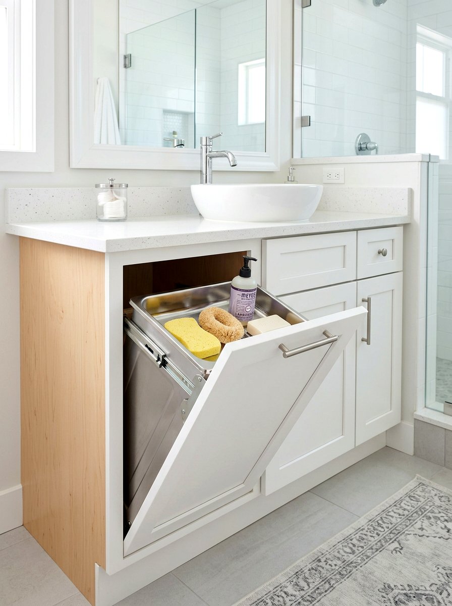 Tilt Out Supply Bin - 30 organizing cleaning supplies ideas