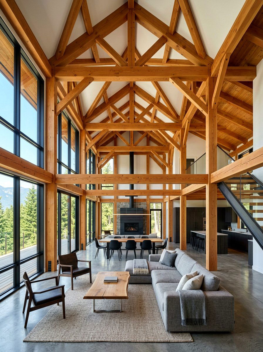 Timber Frame Architecture - 30 ski chalet decor ideas