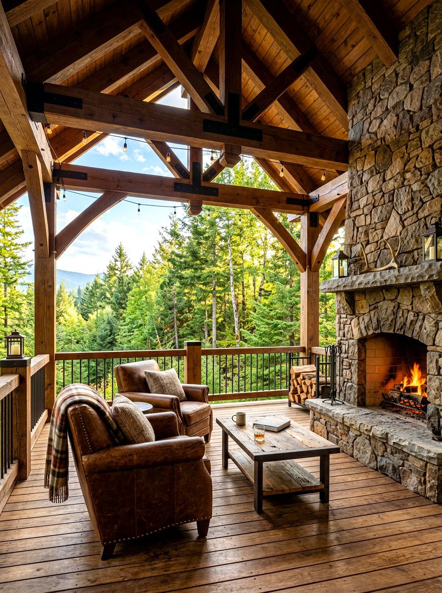Timber Frame Covered Deck - 30 covered deck ideas