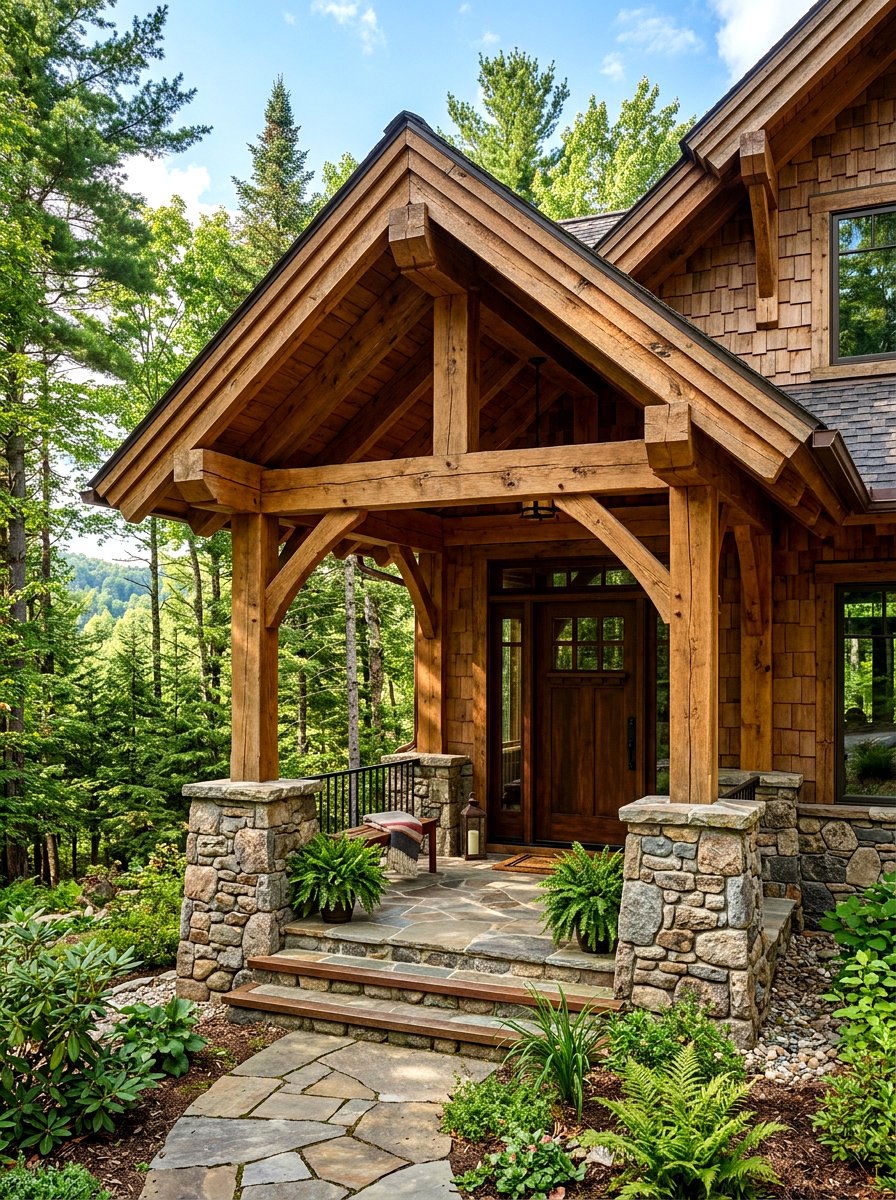 Timber Frame Front Porch Roof - 30 front porch roof ideas