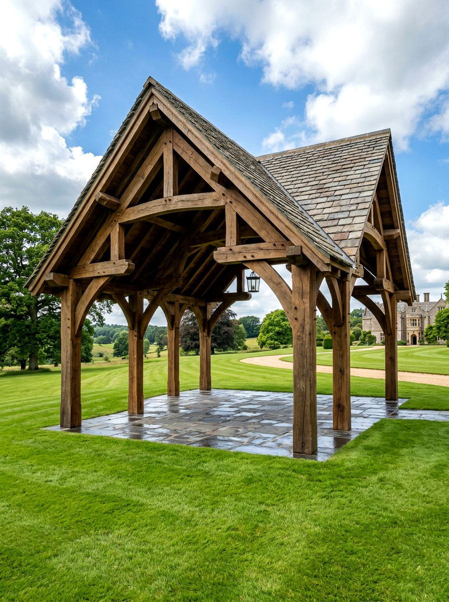 Timber Frame Pavilion - 30 rustic gazebo ideas