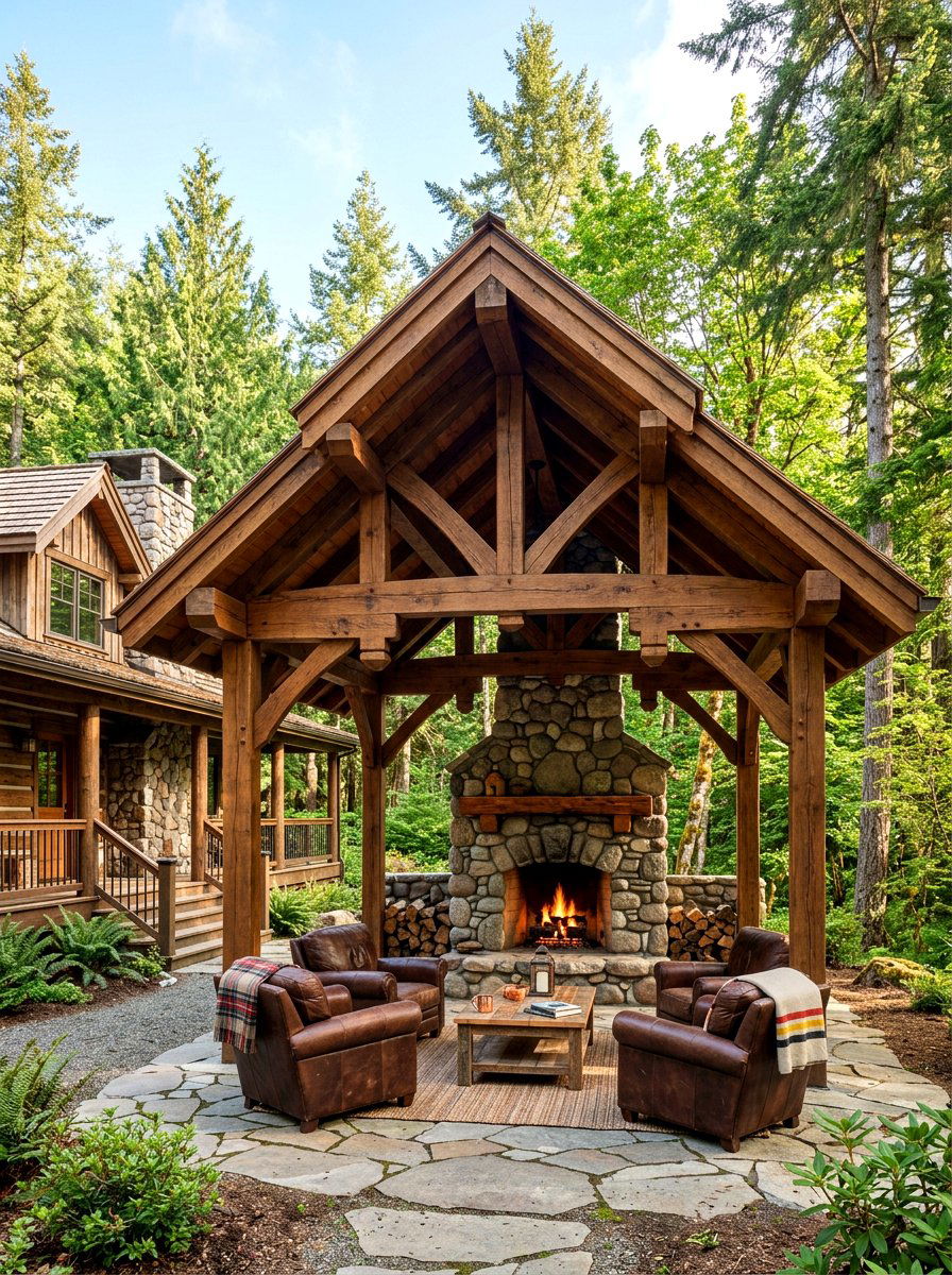 Timber Frame Pavilion - 30 attached pavilion ideas