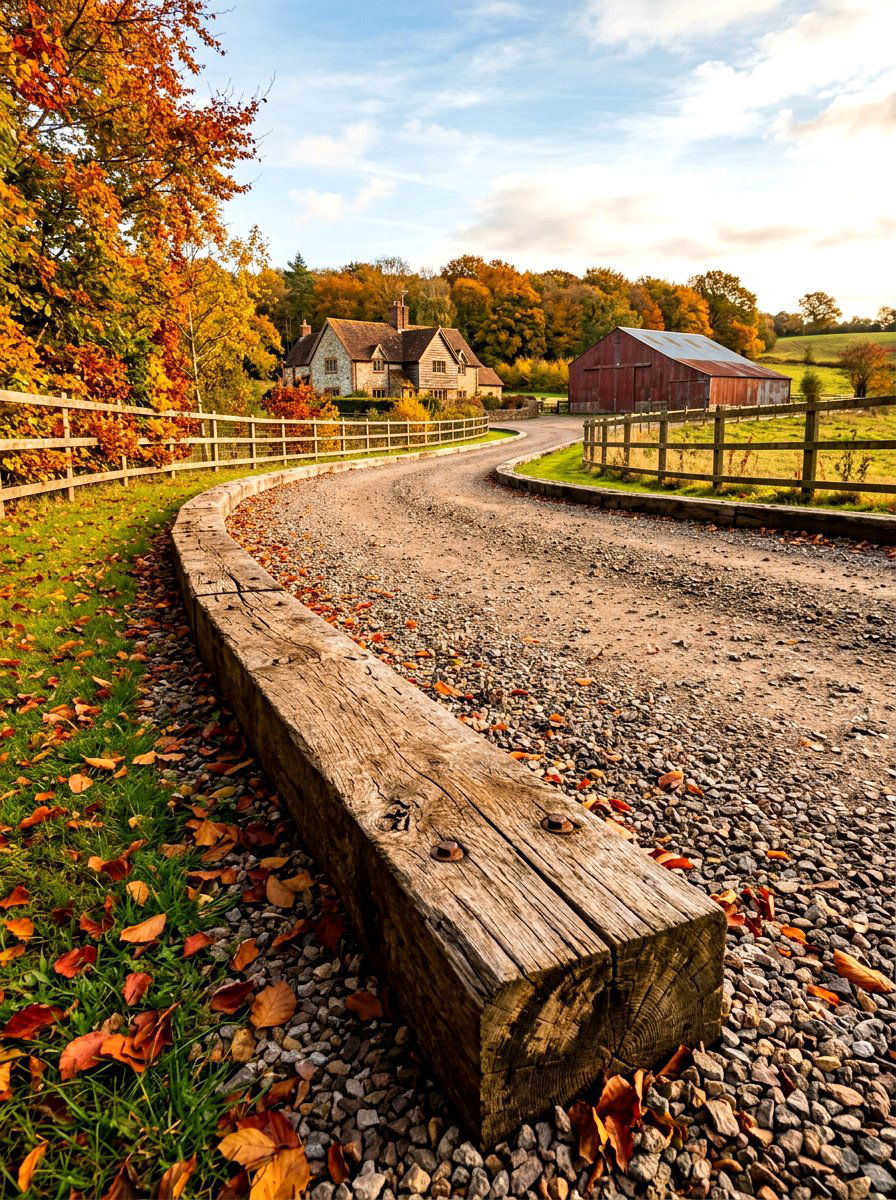 Timber Sleeper Driveway Border - 30 driveway border ideas