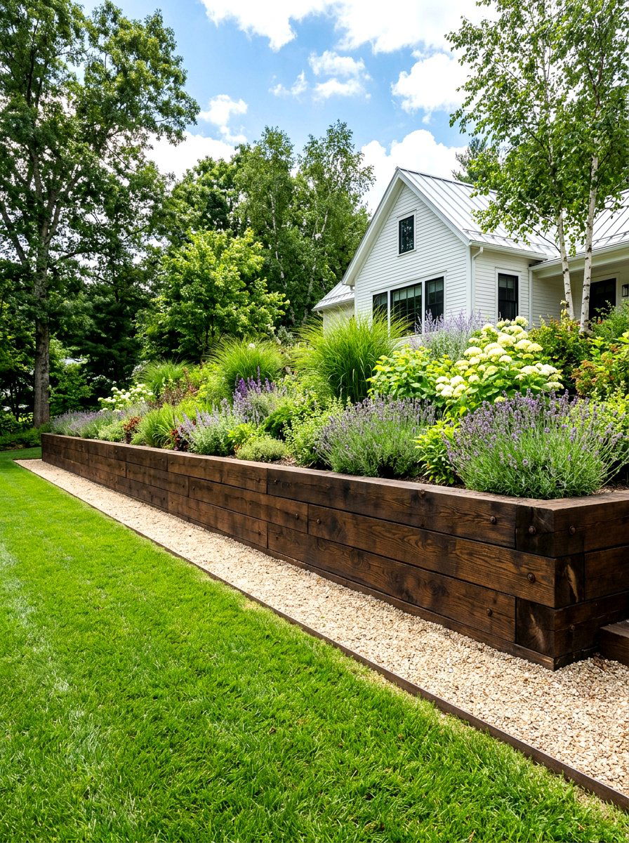 Timber Sleeper Wall - 30 retaining wall ideas