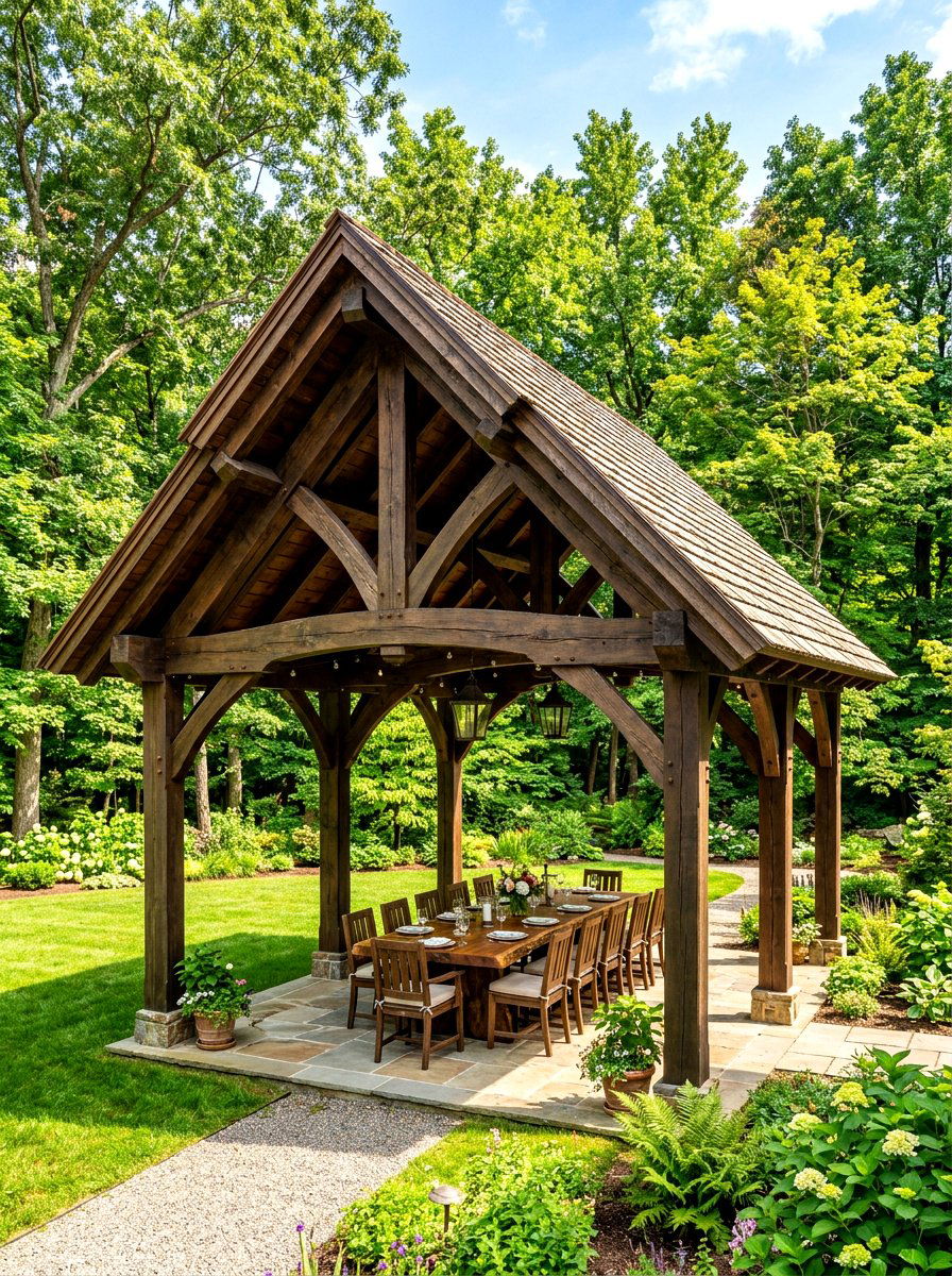 Timber frame pavilion - 30 open air pavilion ideas