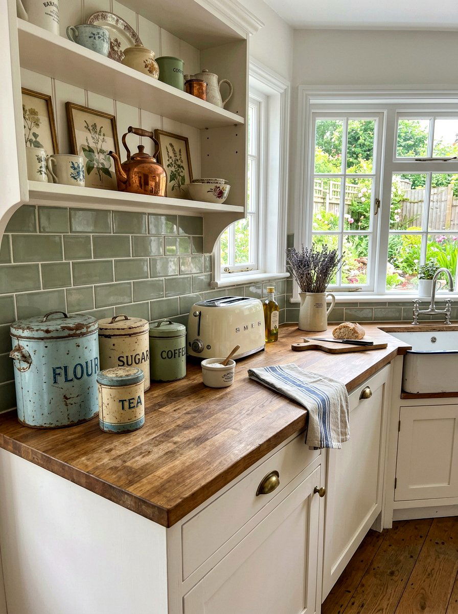 Tin Storage Canisters - 30 heirloom kitchen decor ideas