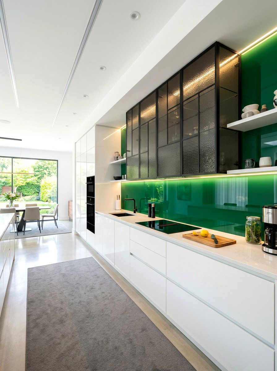 Tinted Glass Panel - 30 kitchen backsplash ideas