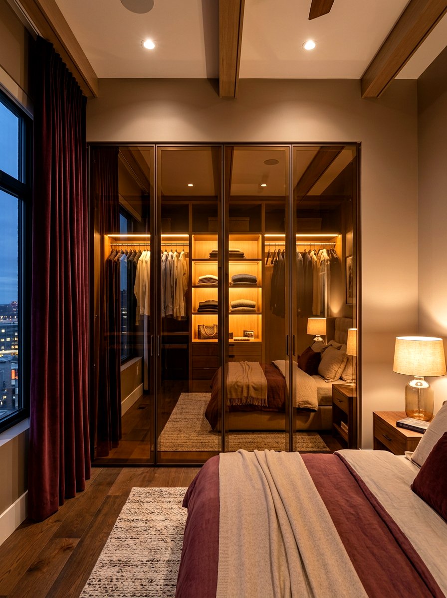 Tinted Mirrored Closet - 30 mirrored closet ideas