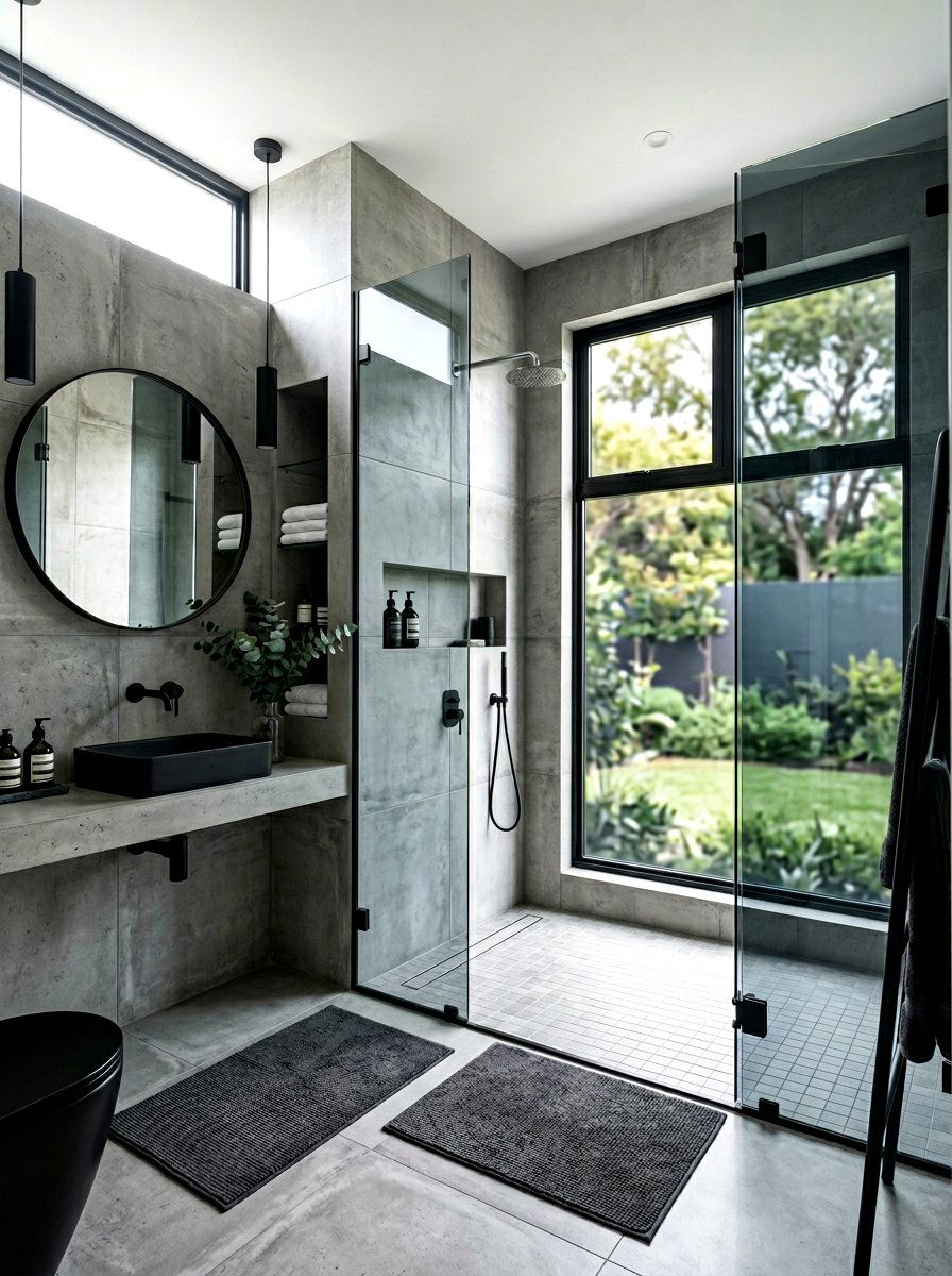 Tinted Privacy Glass - 30 shower window privacy ideas