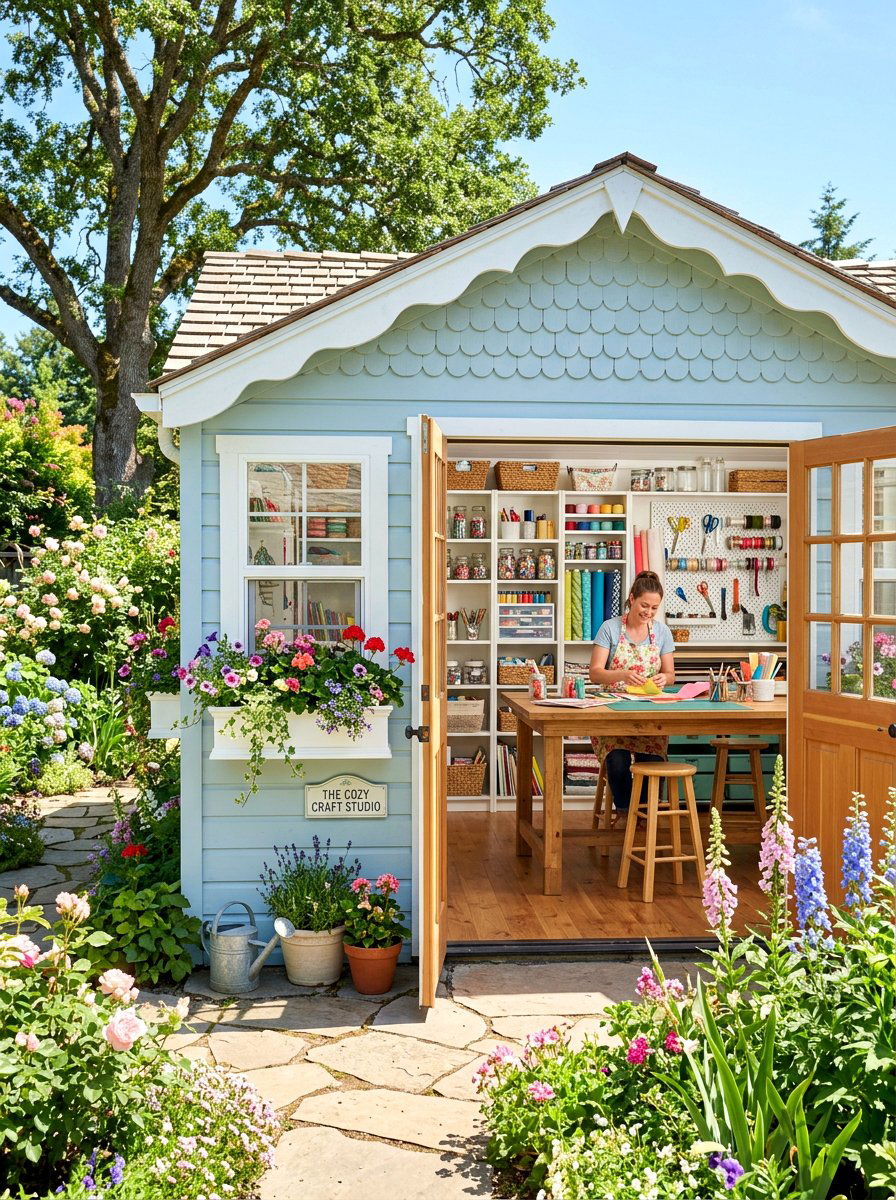 Tiny Craft Studio - 30 backyard studio shed ideas