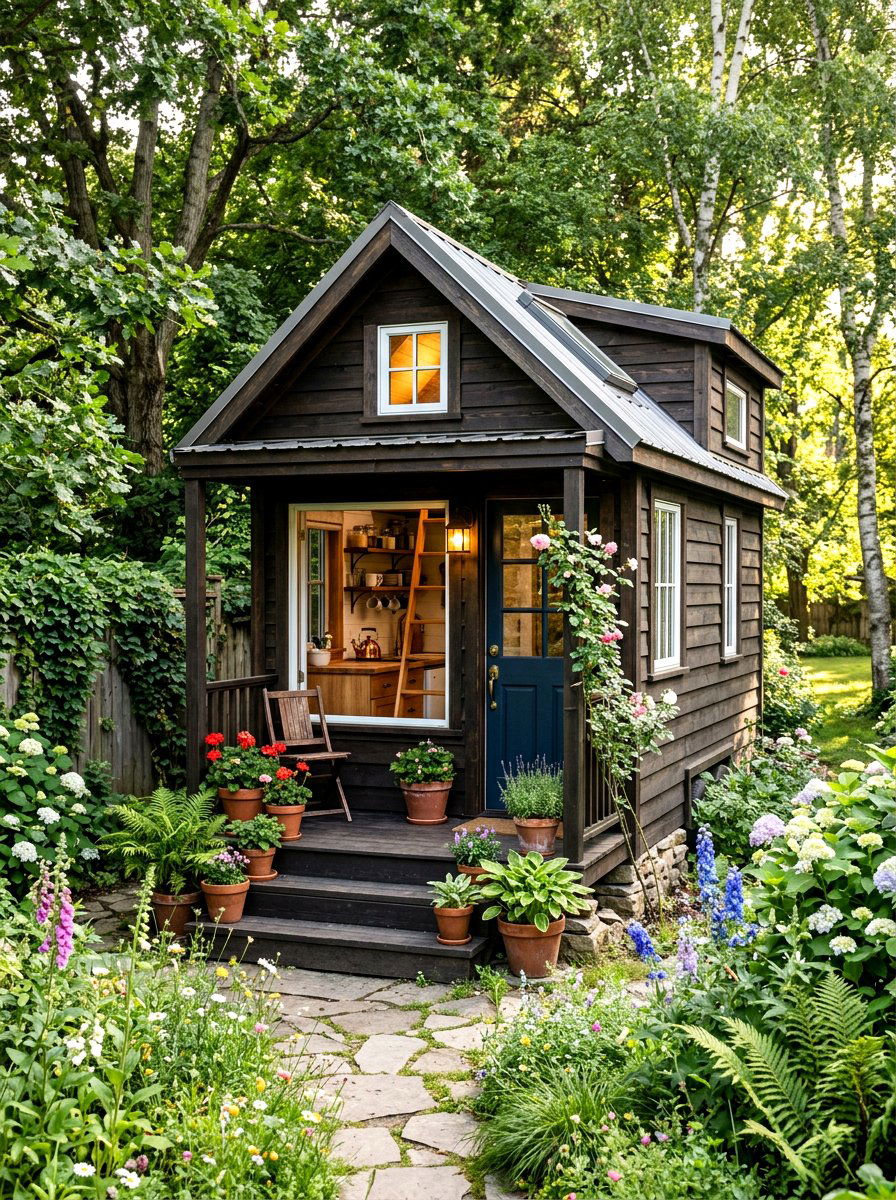 Tiny Garden House - 30 garden studio backyard ideas