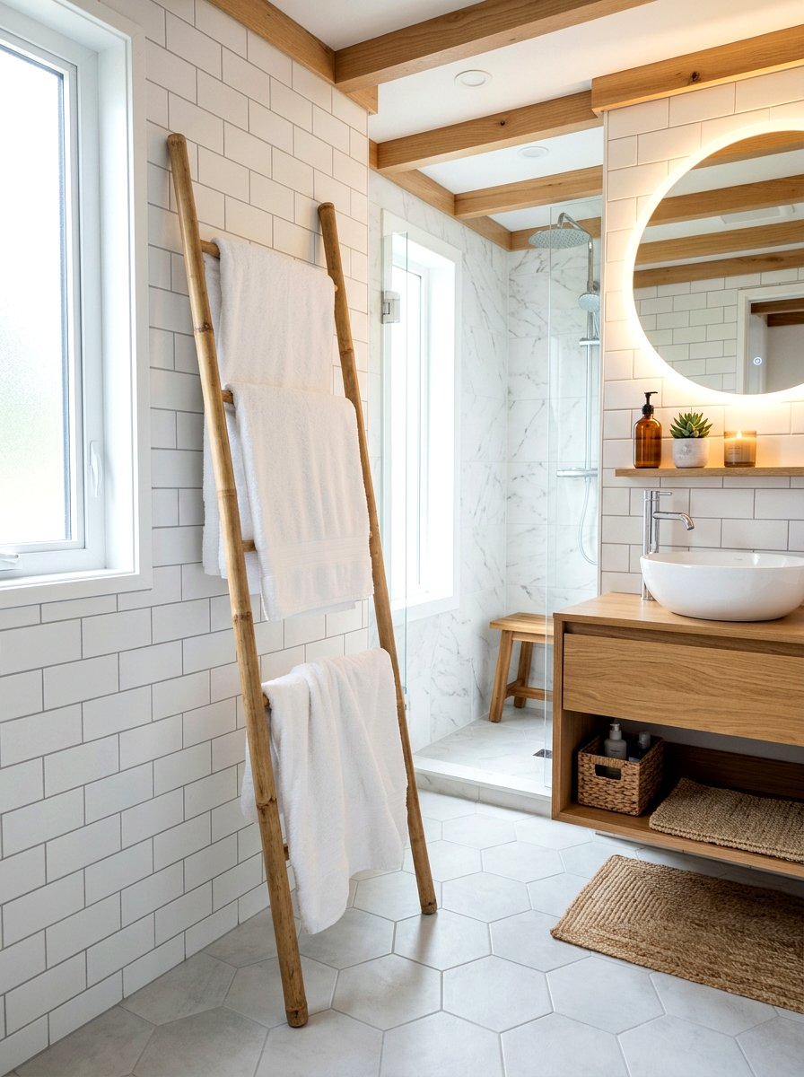 Tiny House Bathroom Towel Ladder - 30 tiny house storage ideas