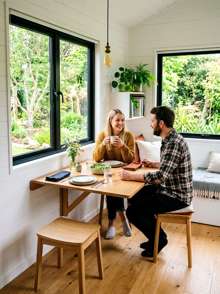 Tiny House Foldable Dining Table - 30 tiny house storage ideas