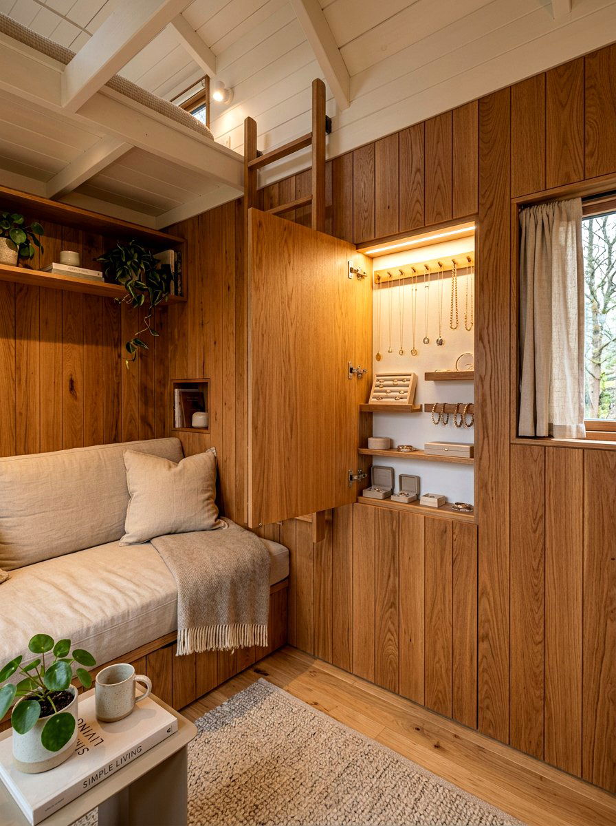 Tiny House Hidden Wall Compartment - 30 tiny house storage ideas