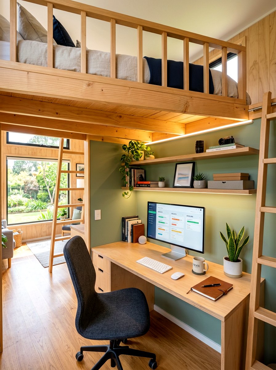 Tiny House Loft Home Office - 30 tiny house loft bed ideas