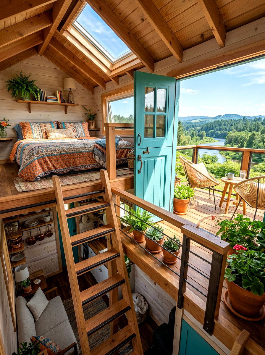 Tiny House Loft Roof Deck - 30 tiny house loft bed ideas