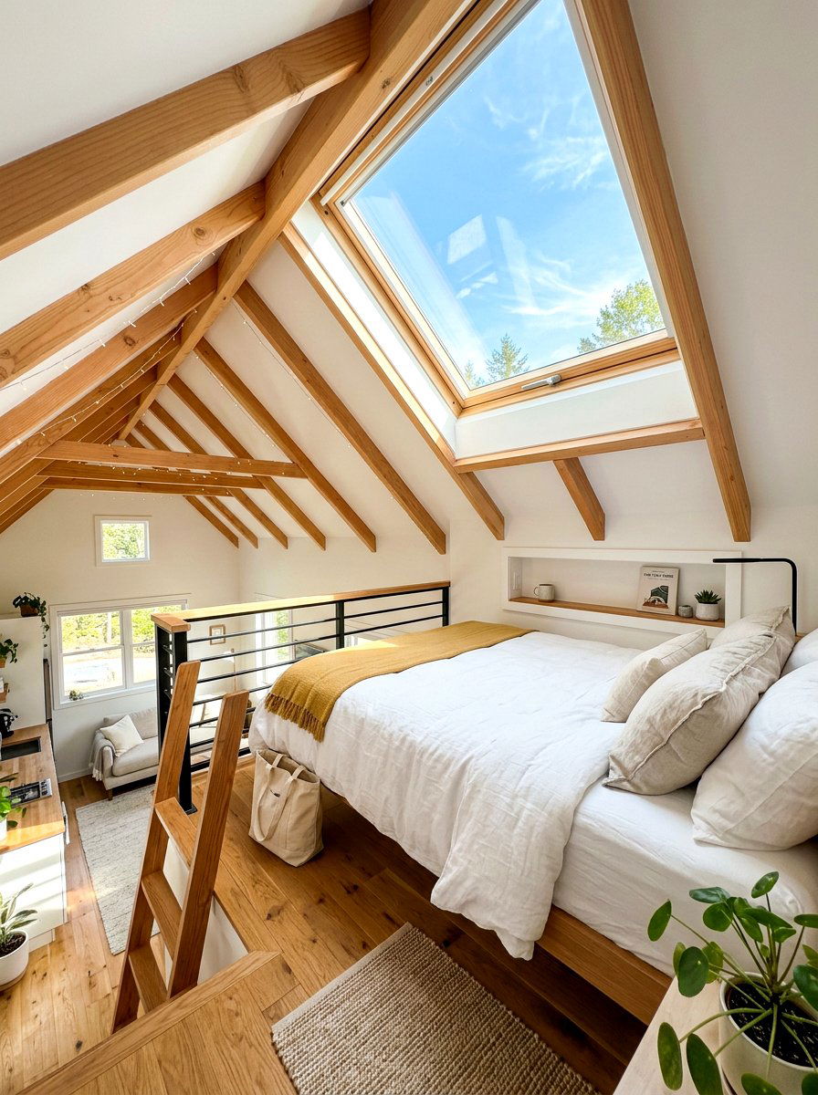 Tiny House Loft Skylight - 30 tiny house loft bed ideas
