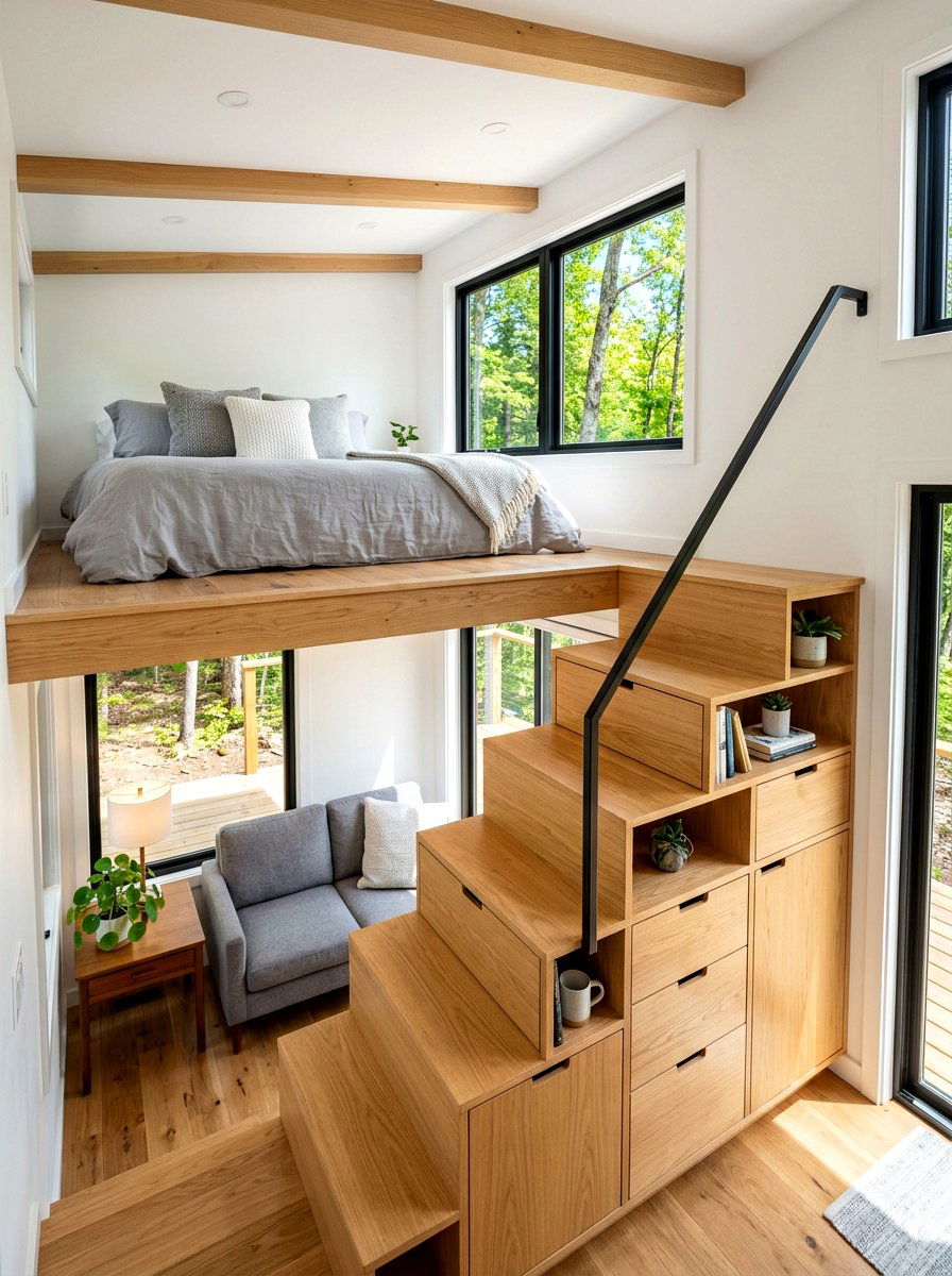 30 Tiny House Loft Bed Ideas to Save Space and Sleep Smart