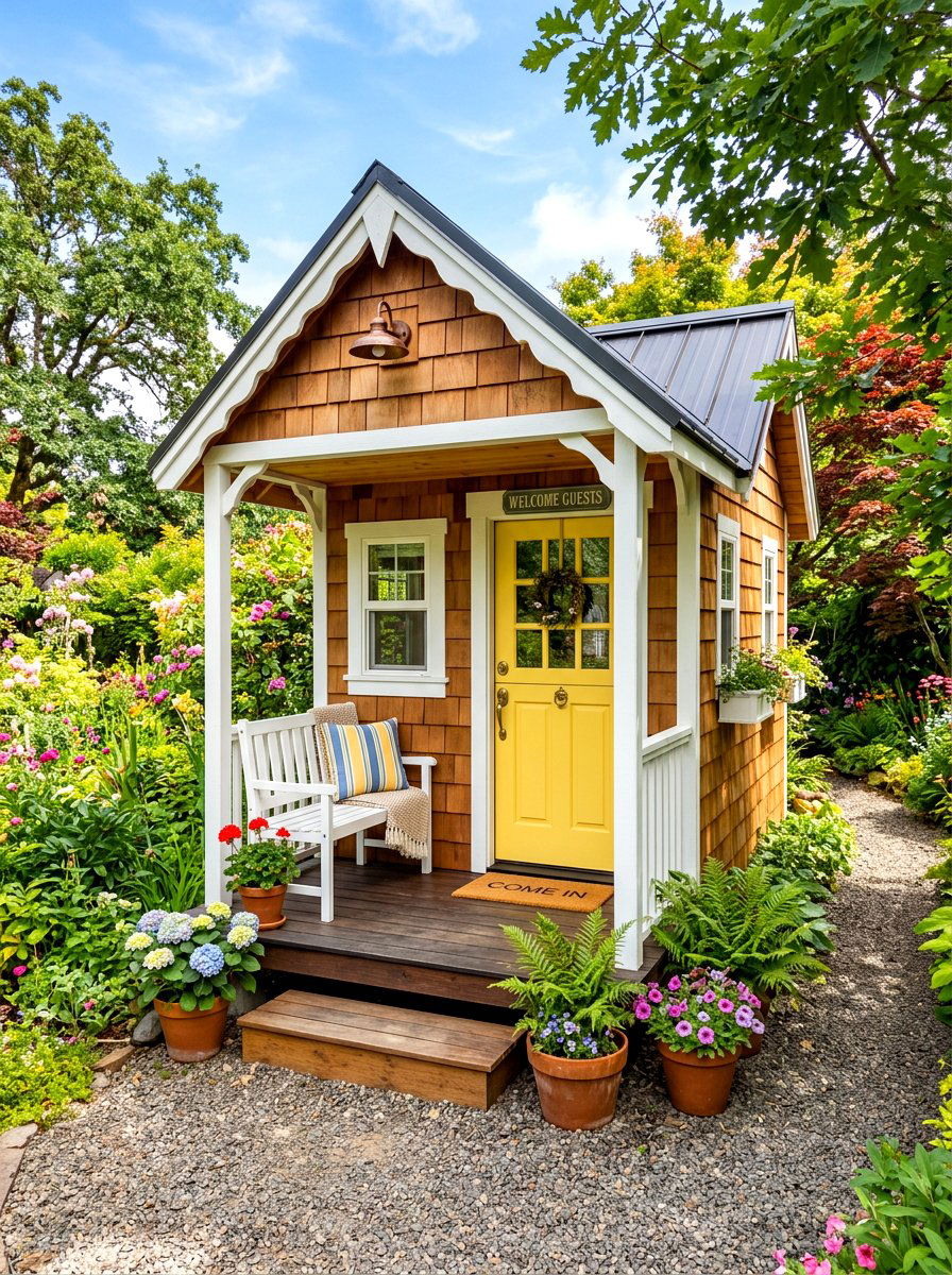 Tiny House Porch - 30 shed porch ideas