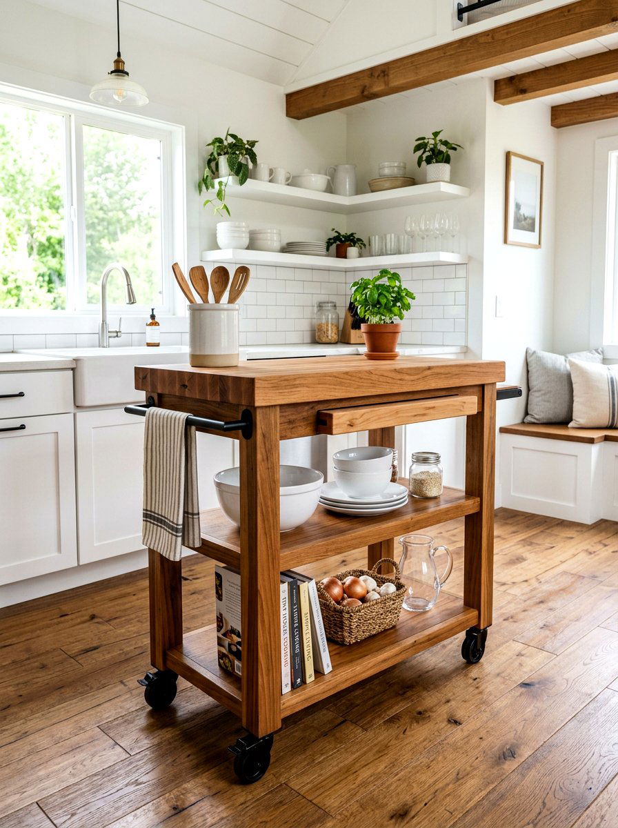 Tiny House Rolling Kitchen Island - 30 tiny house storage ideas