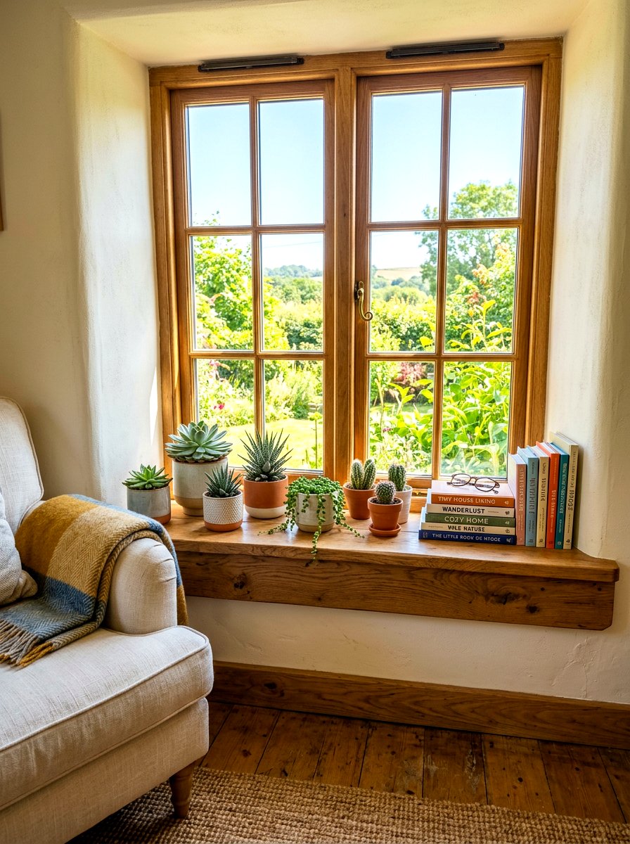 Tiny House Window Sill Shelf - 30 tiny house storage ideas