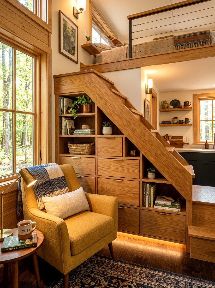 Tiny House With Under Stair Storage - 30 micro living ideas