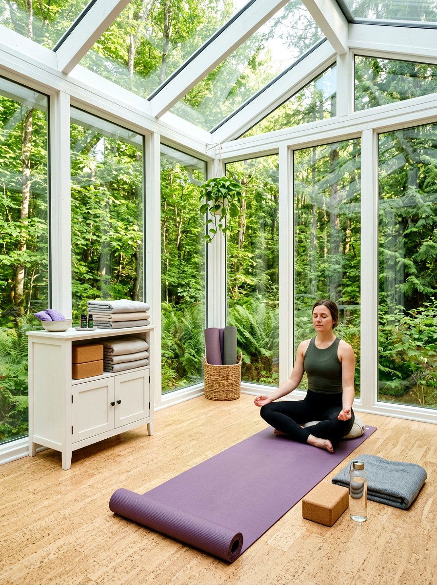 Tiny Sunroom Yoga Studio - 30 small sunroom ideas
