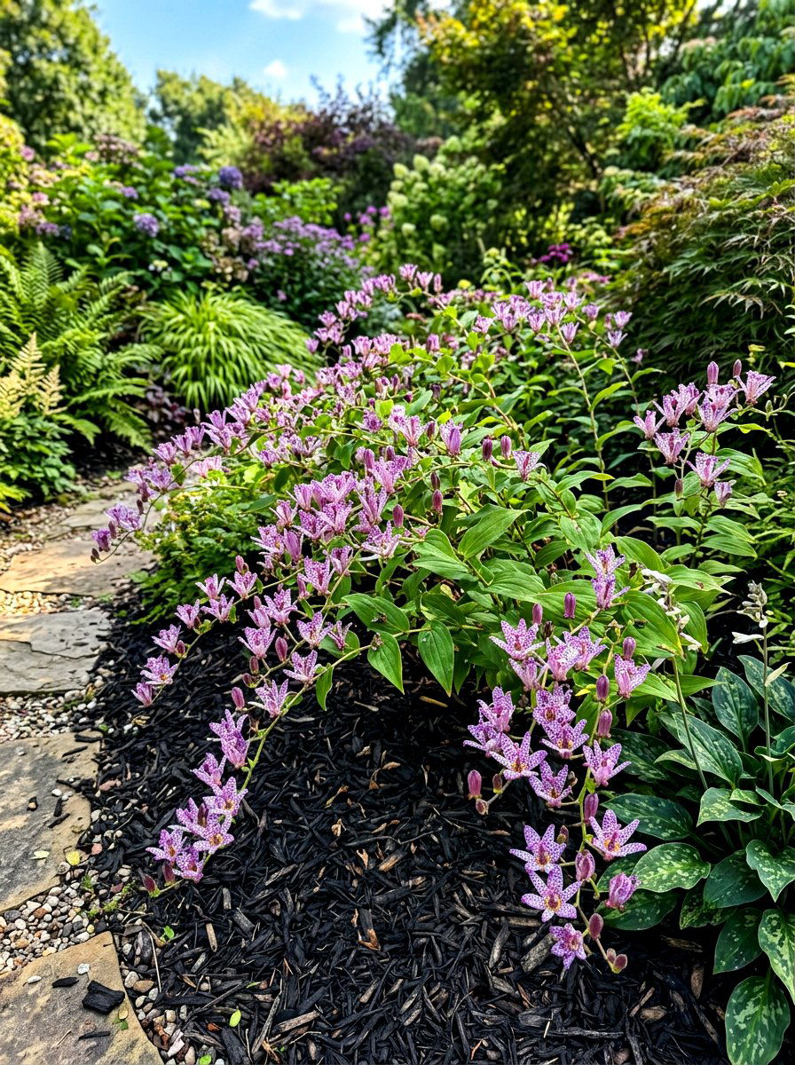 Toad Lily - 30 shade flower bed ideas