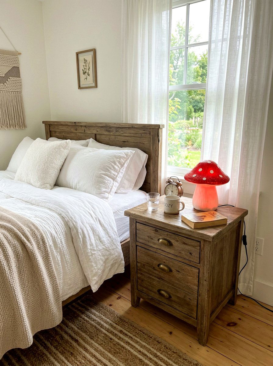Toadstool Night Light - 30 mushroom bedroom ideas