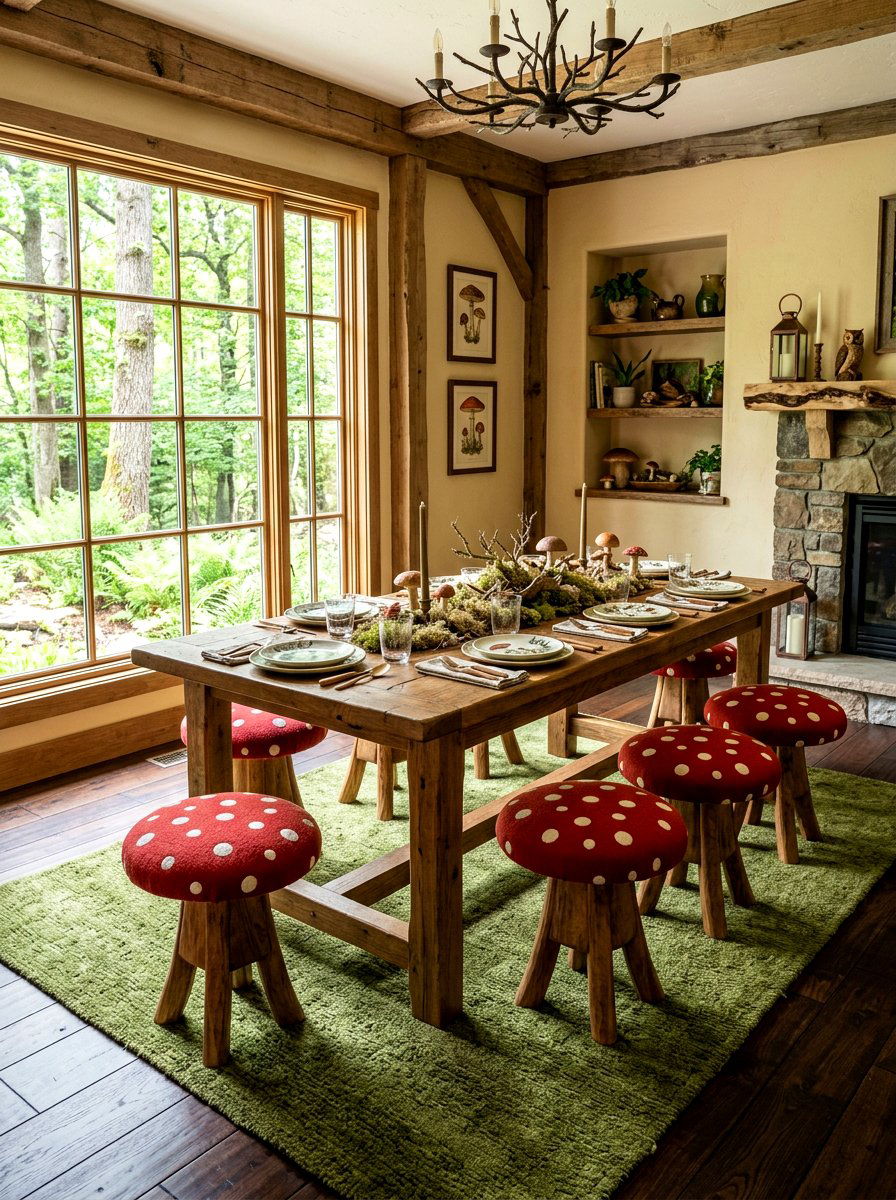 Toadstool Stool Dining Room - 30 mushroom dining room ideas