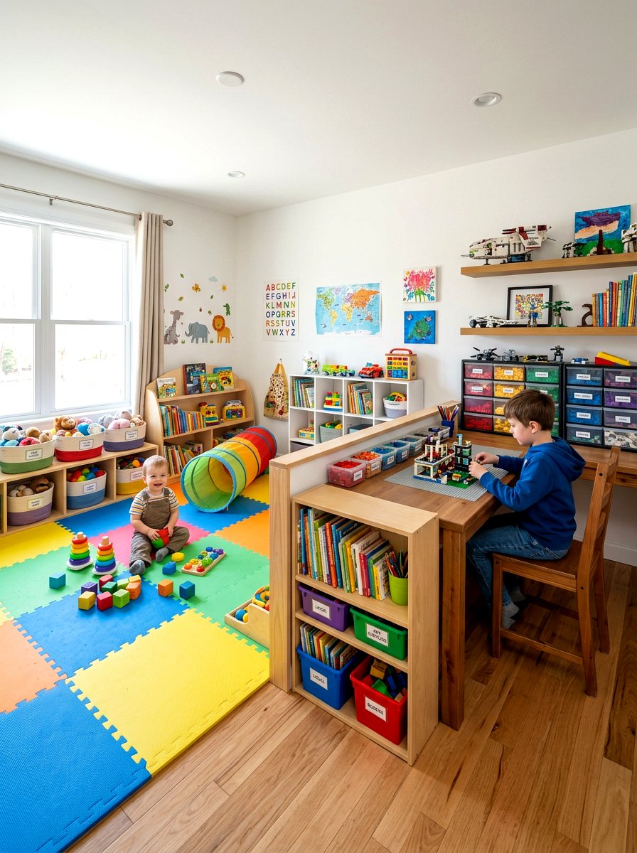 Toddler And Big Kid Playroom - 30 children shared playroom ideas