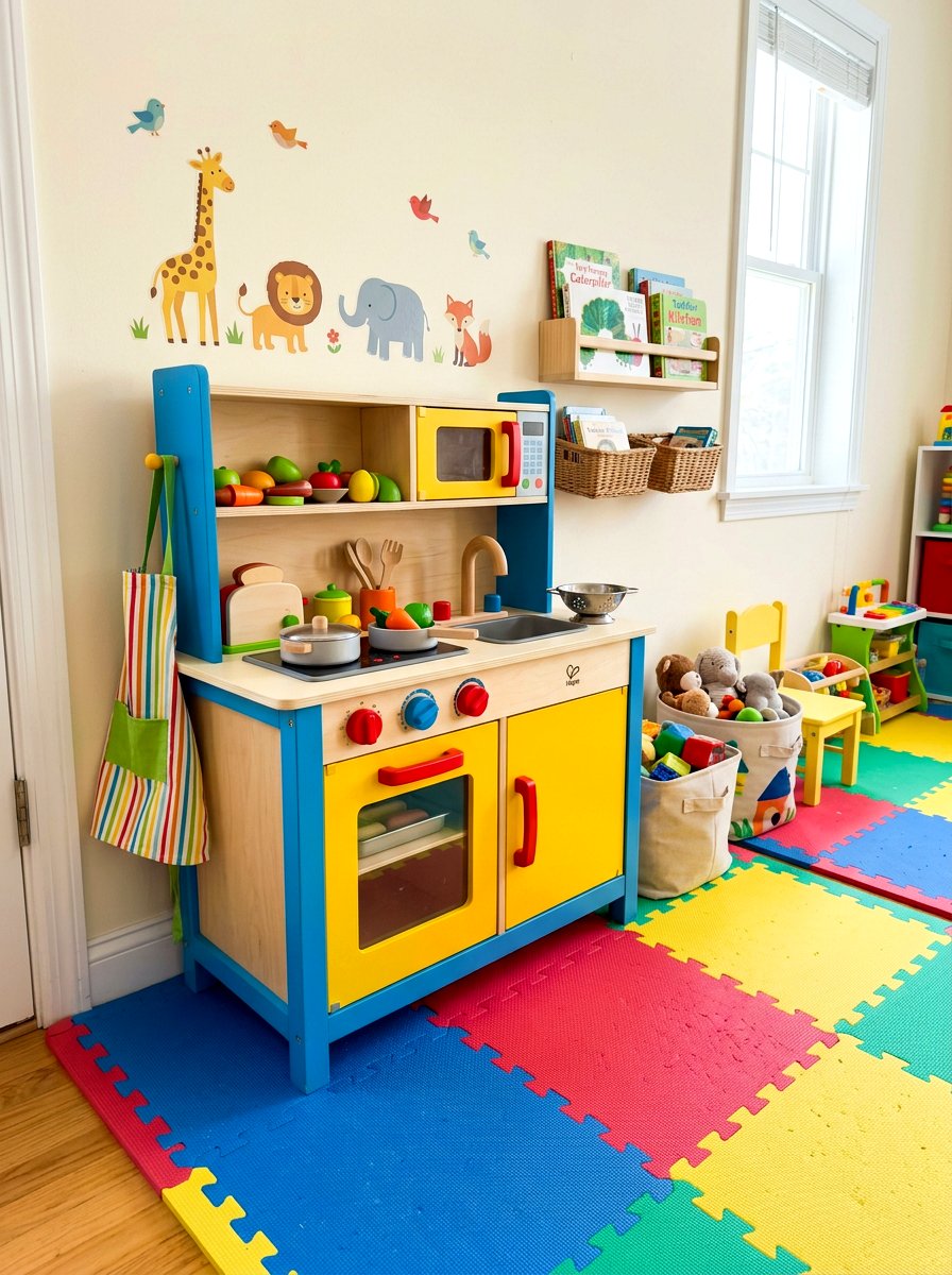 Toddler Play Kitchen Nook - 30 play kitchen corner ideas
