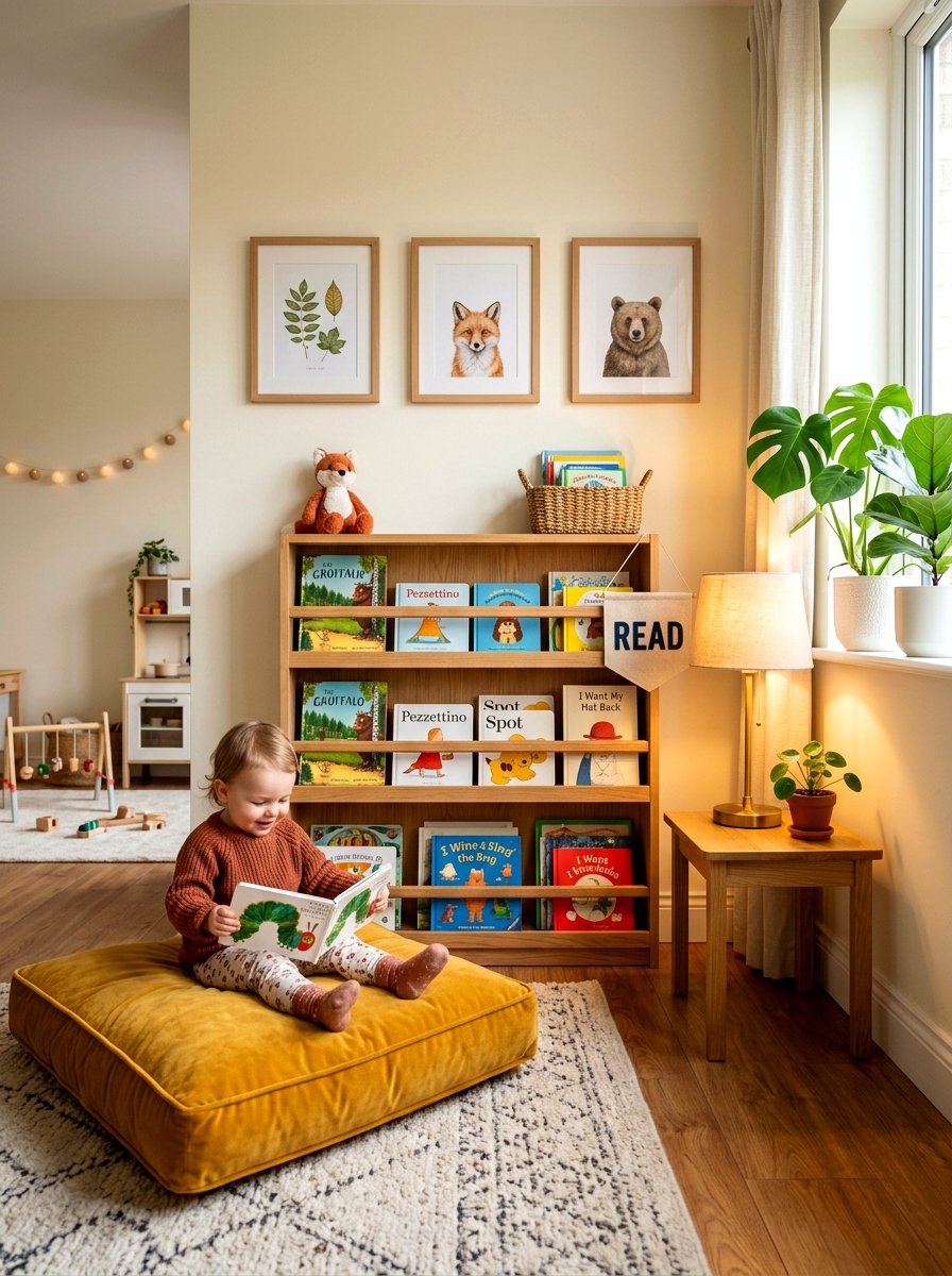Toddler Reading Corner - 30 montessori bedroom ideas