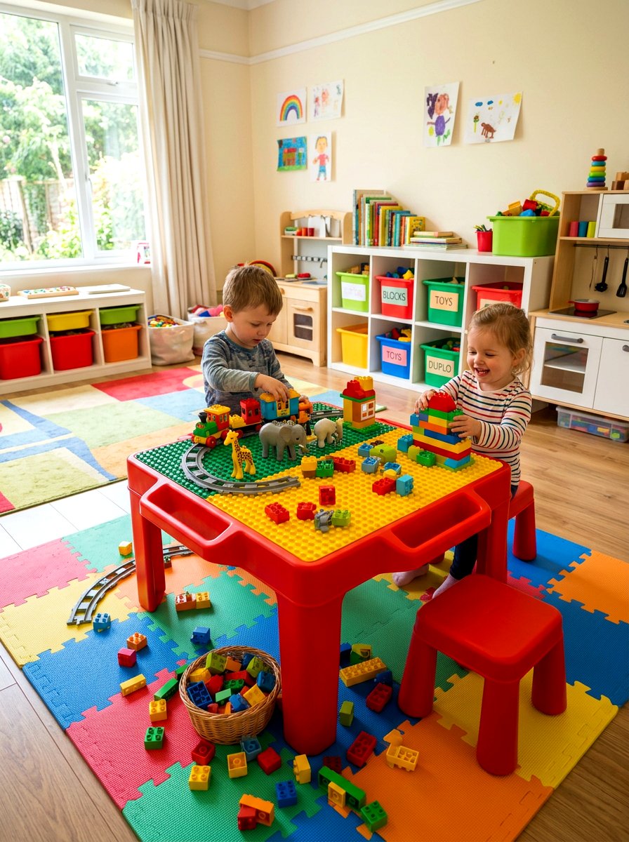Toddler lego table with duplo - 30 lego table ideas