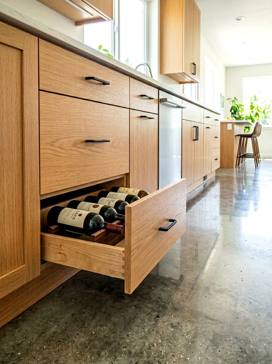 Toe Kick Wine Storage - 30 wine storage kitchen ideas